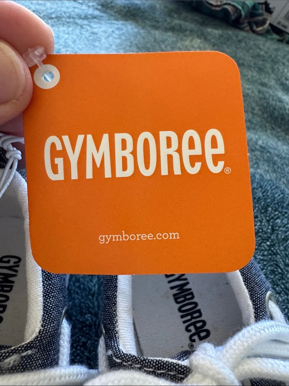 Gymboree Navy Canvas Kids Boat Shoes with White Laces